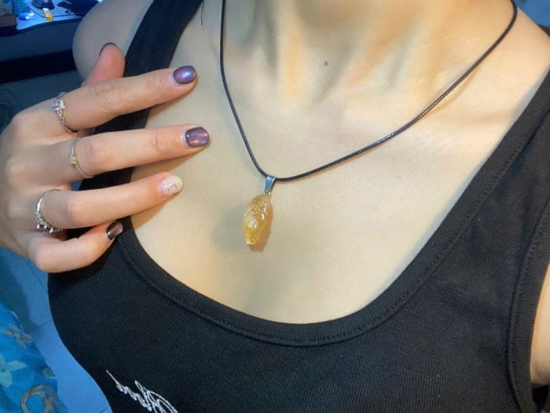 Vòng Cổ Đá Citrine Thạch Anh Vàng Tự Nhiên