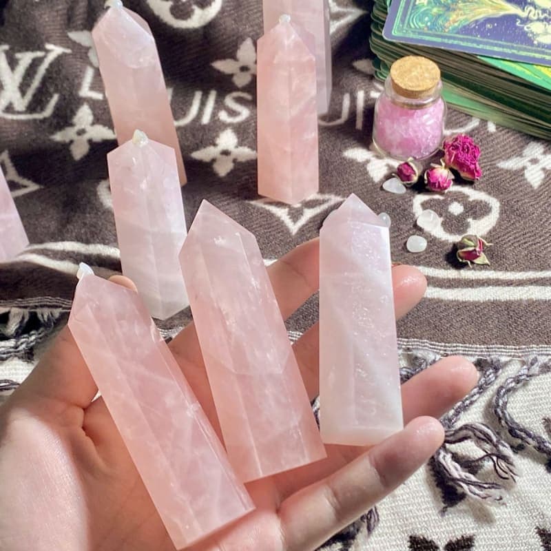 Trụ Đá Thạch Anh Hồng Tự Nhiên